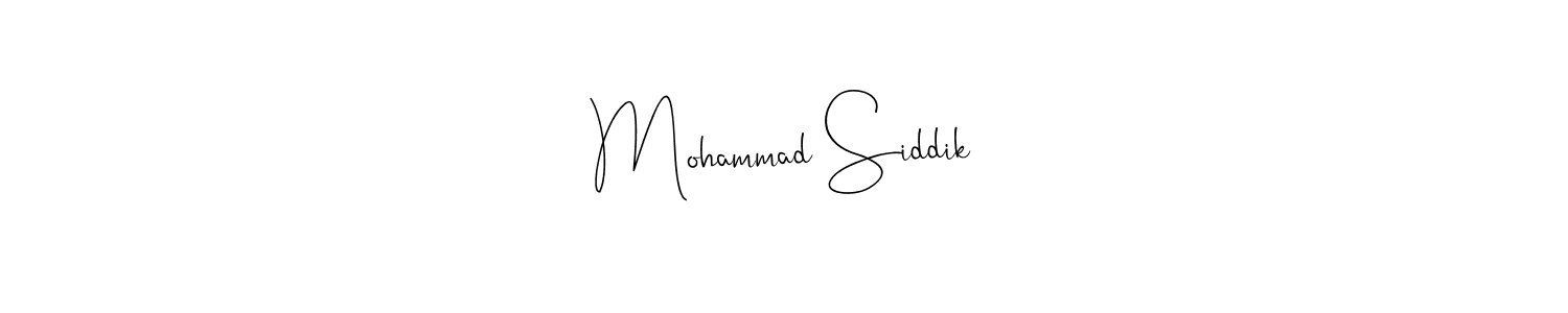 Also we have Mohammad Siddik name is the best signature style. Create professional handwritten signature collection using Andilay-7BmLP autograph style. Mohammad Siddik signature style 4 images and pictures png