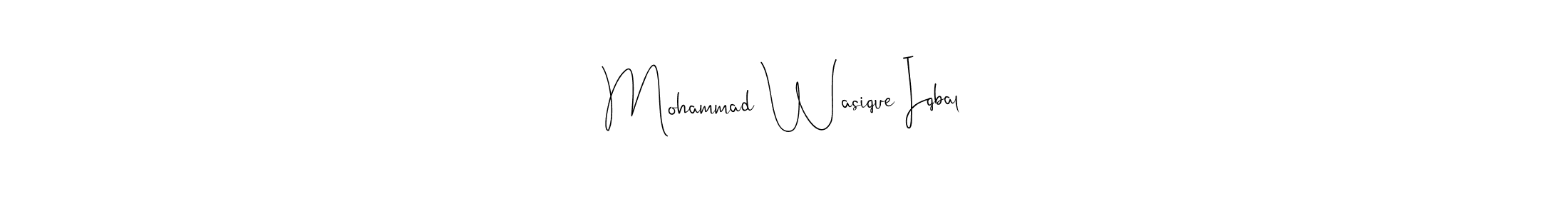 Also we have Mohammad Wasique Iqbal name is the best signature style. Create professional handwritten signature collection using Andilay-7BmLP autograph style. Mohammad Wasique Iqbal signature style 4 images and pictures png