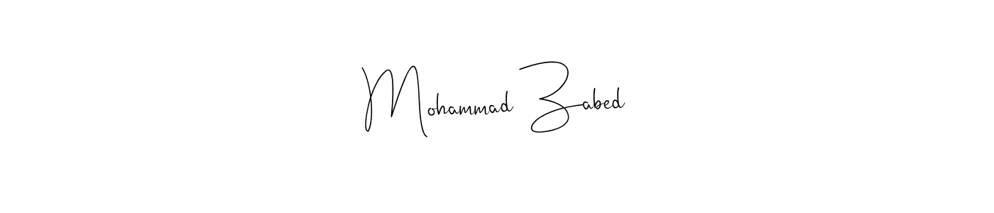How to make Mohammad Zabed name signature. Use Andilay-7BmLP style for creating short signs online. This is the latest handwritten sign. Mohammad Zabed signature style 4 images and pictures png