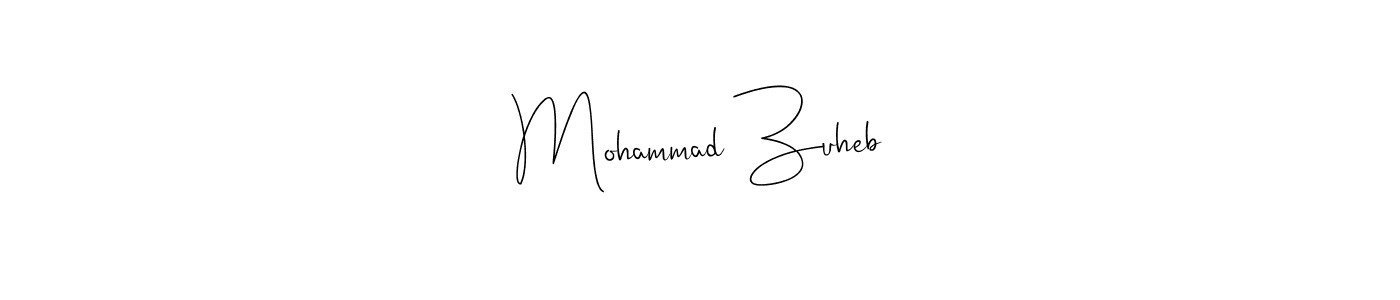 Also we have Mohammad Zuheb name is the best signature style. Create professional handwritten signature collection using Andilay-7BmLP autograph style. Mohammad Zuheb signature style 4 images and pictures png