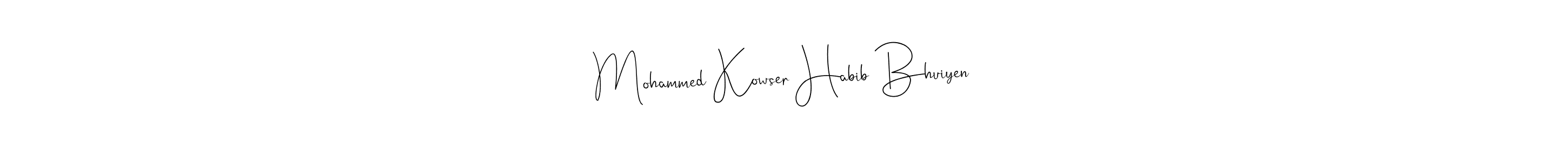 Use a signature maker to create a handwritten signature online. With this signature software, you can design (Andilay-7BmLP) your own signature for name Mohammed Kowser Habib Bhuiyen. Mohammed Kowser Habib Bhuiyen signature style 4 images and pictures png