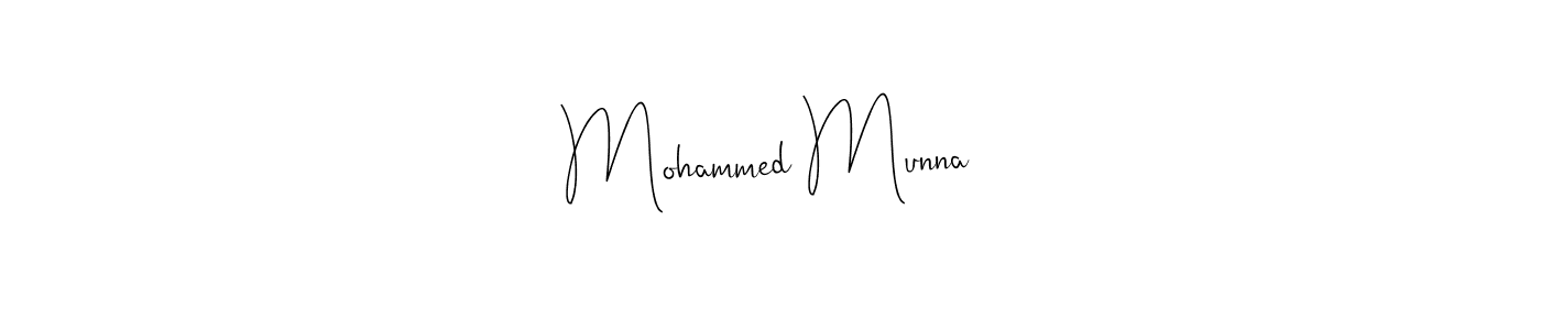 if you are searching for the best signature style for your name Mohammed Munna. so please give up your signature search. here we have designed multiple signature styles  using Andilay-7BmLP. Mohammed Munna signature style 4 images and pictures png