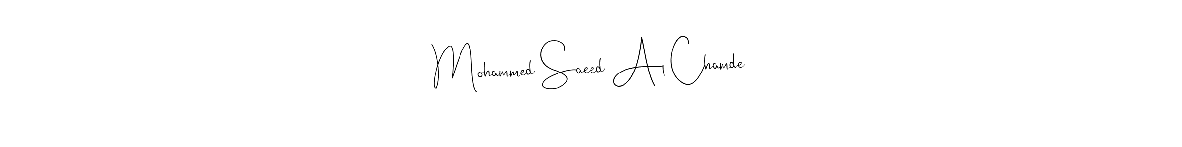 You can use this online signature creator to create a handwritten signature for the name Mohammed Saeed Al Chamde. This is the best online autograph maker. Mohammed Saeed Al Chamde signature style 4 images and pictures png