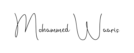 It looks like you need a new signature style for name Mohammed Waaris. Design unique handwritten (Andilay-7BmLP) signature with our free signature maker in just a few clicks. Mohammed Waaris signature style 4 images and pictures png