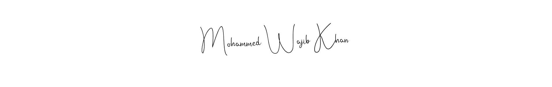 Also You can easily find your signature by using the search form. We will create Mohammed Wajib Khan name handwritten signature images for you free of cost using Andilay-7BmLP sign style. Mohammed Wajib Khan signature style 4 images and pictures png