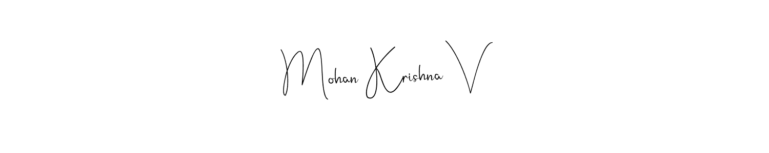 The best way (Andilay-7BmLP) to make a short signature is to pick only two or three words in your name. The name Mohan Krishna V include a total of six letters. For converting this name. Mohan Krishna V signature style 4 images and pictures png