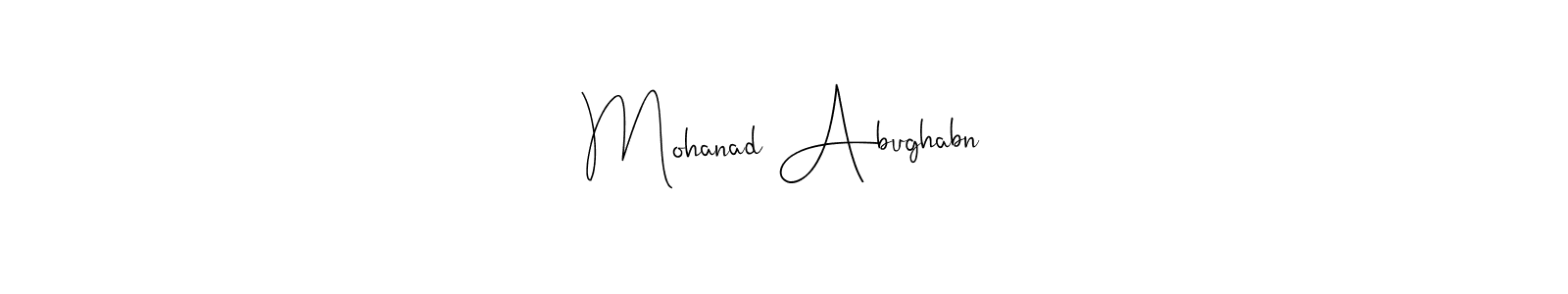 if you are searching for the best signature style for your name Mohanad Abughabn. so please give up your signature search. here we have designed multiple signature styles  using Andilay-7BmLP. Mohanad Abughabn signature style 4 images and pictures png