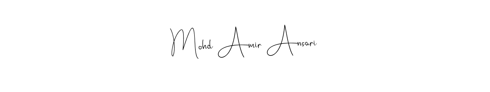 How to make Mohd Amir Ansari name signature. Use Andilay-7BmLP style for creating short signs online. This is the latest handwritten sign. Mohd Amir Ansari signature style 4 images and pictures png