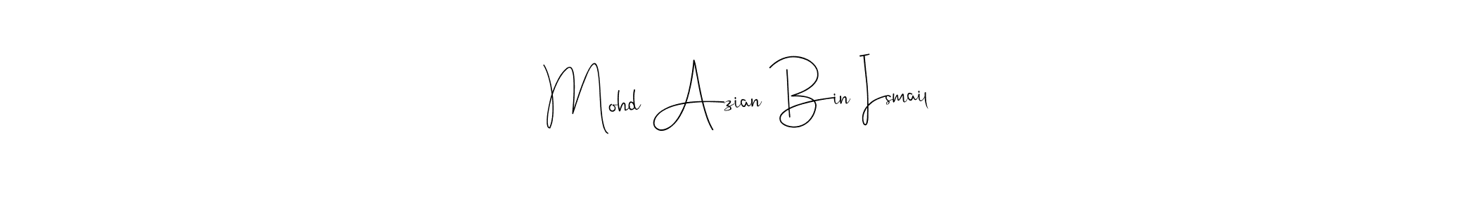 Similarly Andilay-7BmLP is the best handwritten signature design. Signature creator online .You can use it as an online autograph creator for name Mohd Azian Bin Ismail. Mohd Azian Bin Ismail signature style 4 images and pictures png
