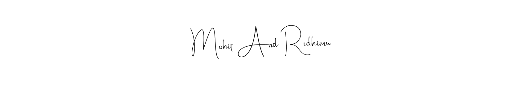 Check out images of Autograph of Mohit And Ridhima name. Actor Mohit And Ridhima Signature Style. Andilay-7BmLP is a professional sign style online. Mohit And Ridhima signature style 4 images and pictures png