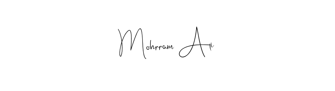 How to make Mohrram Ali name signature. Use Andilay-7BmLP style for creating short signs online. This is the latest handwritten sign. Mohrram Ali signature style 4 images and pictures png