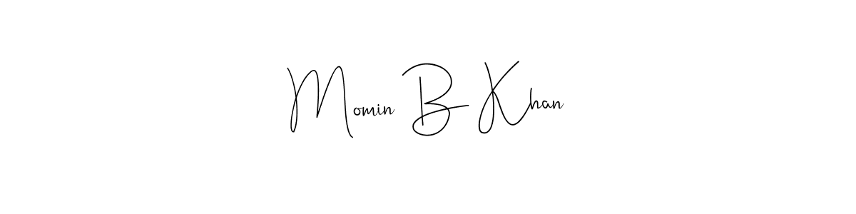 How to make Momin B Khan name signature. Use Andilay-7BmLP style for creating short signs online. This is the latest handwritten sign. Momin B Khan signature style 4 images and pictures png
