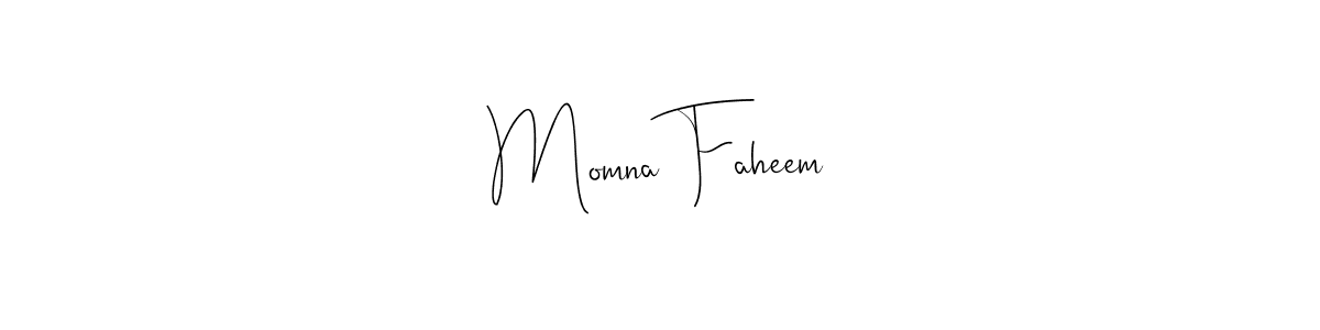How to make Momna Faheem signature? Andilay-7BmLP is a professional autograph style. Create handwritten signature for Momna Faheem name. Momna Faheem signature style 4 images and pictures png