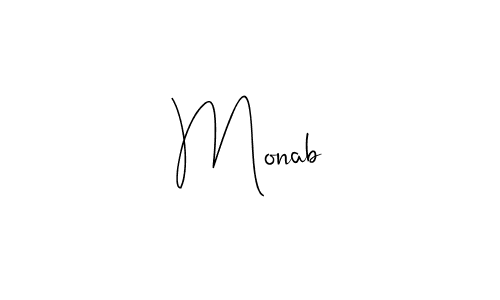 Use a signature maker to create a handwritten signature online. With this signature software, you can design (Andilay-7BmLP) your own signature for name Monab. Monab signature style 4 images and pictures png