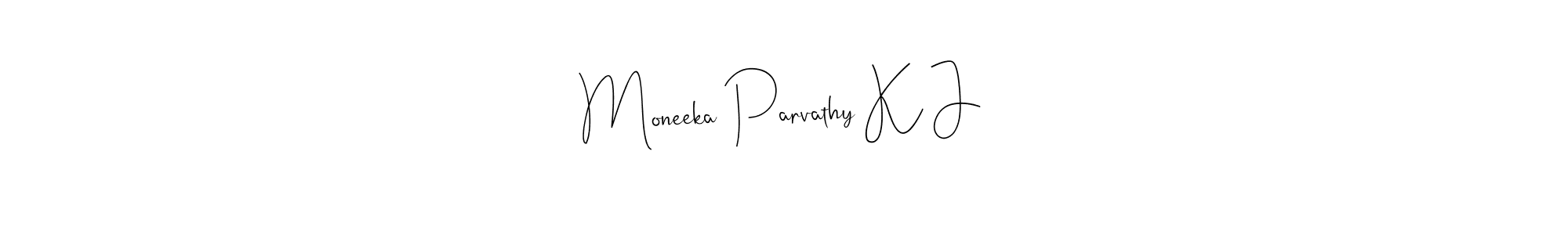 You can use this online signature creator to create a handwritten signature for the name Moneeka Parvathy K J. This is the best online autograph maker. Moneeka Parvathy K J signature style 4 images and pictures png