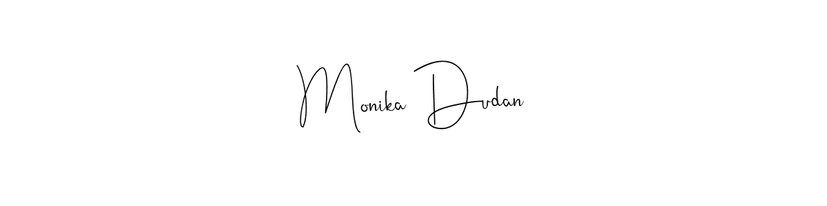The best way (Andilay-7BmLP) to make a short signature is to pick only two or three words in your name. The name Monika Dudan include a total of six letters. For converting this name. Monika Dudan signature style 4 images and pictures png