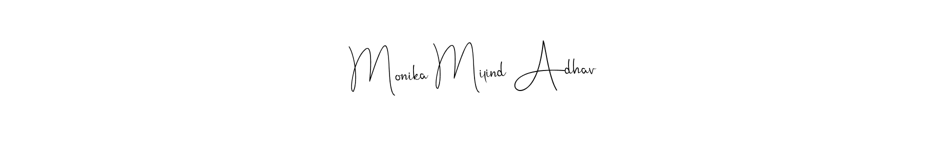 Make a beautiful signature design for name Monika Milind Adhav. Use this online signature maker to create a handwritten signature for free. Monika Milind Adhav signature style 4 images and pictures png