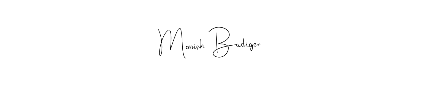 Make a beautiful signature design for name Monish Badiger. Use this online signature maker to create a handwritten signature for free. Monish Badiger signature style 4 images and pictures png