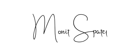 The Andilay-7BmLP font transforms the name Monit Spatel into an executive sign with sharp precision and distinguished character. Monit Spatel signature style 4 images and pictures png