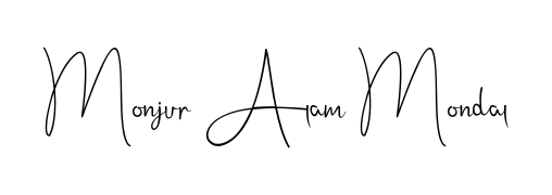 Stand out with a creative autograph for Monjur Alam Mondal. The Andilay-7BmLP styling blends modern aesthetics with classic signature flourishes. Monjur Alam Mondal signature style 4 images and pictures png