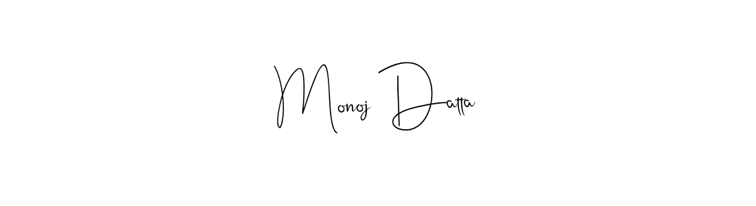 Make a beautiful signature design for name Monoj Datta. With this signature (Andilay-7BmLP) style, you can create a handwritten signature for free. Monoj Datta signature style 4 images and pictures png