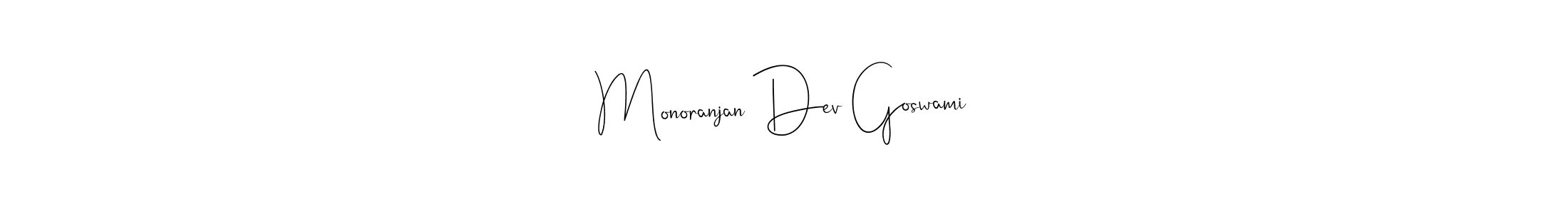 The best way (Andilay-7BmLP) to make a short signature is to pick only two or three words in your name. The name Monoranjan Dev Goswami include a total of six letters. For converting this name. Monoranjan Dev Goswami signature style 4 images and pictures png