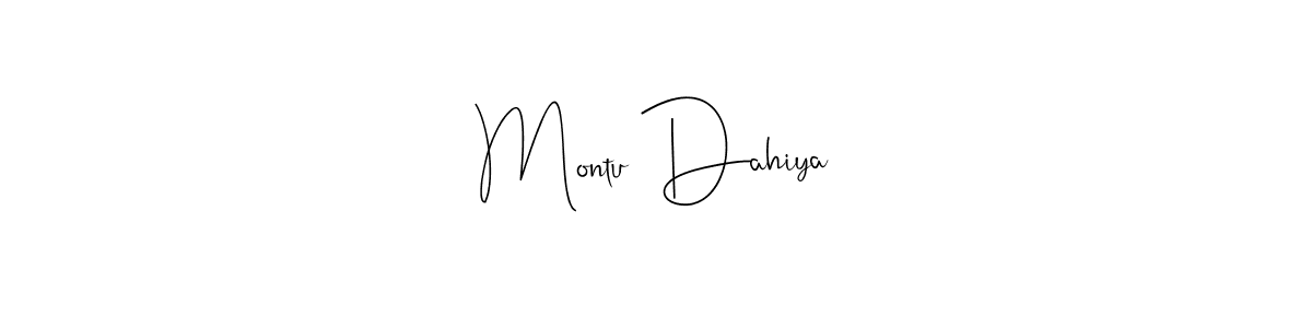 The best way (Andilay-7BmLP) to make a short signature is to pick only two or three words in your name. The name Montu Dahiya include a total of six letters. For converting this name. Montu Dahiya signature style 4 images and pictures png