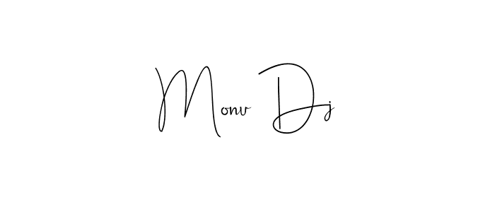 You should practise on your own different ways (Andilay-7BmLP) to write your name (Monu Dj) in signature. don't let someone else do it for you. Monu Dj signature style 4 images and pictures png