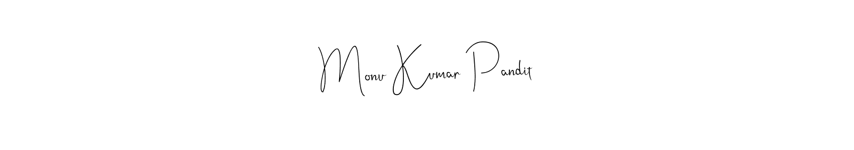 Also we have Monu Kumar Pandit name is the best signature style. Create professional handwritten signature collection using Andilay-7BmLP autograph style. Monu Kumar Pandit signature style 4 images and pictures png