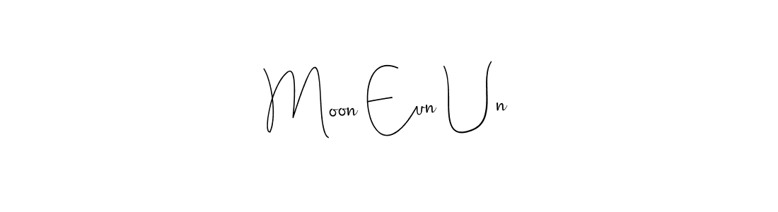 How to make Moon Eun Un name signature. Use Andilay-7BmLP style for creating short signs online. This is the latest handwritten sign. Moon Eun Un signature style 4 images and pictures png