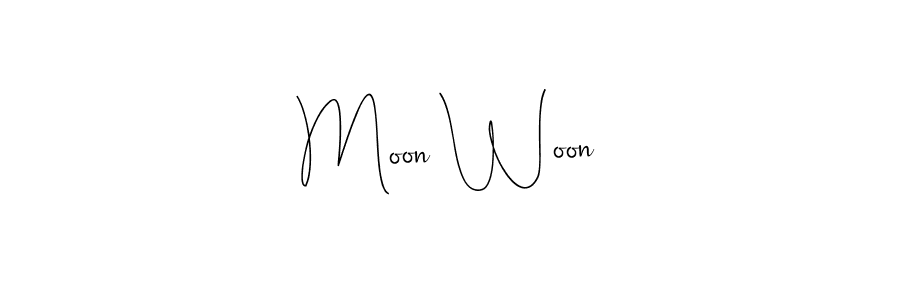 Moon Woon stylish signature style. Best Handwritten Sign (Andilay-7BmLP) for my name. Handwritten Signature Collection Ideas for my name Moon Woon. Moon Woon signature style 4 images and pictures png