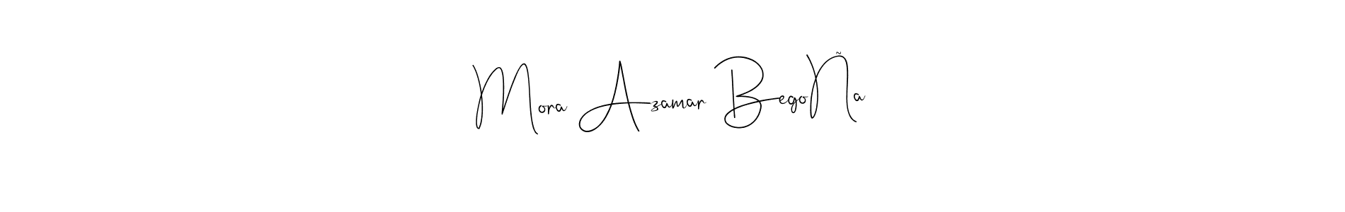 Andilay-7BmLP is a professional signature style that is perfect for those who want to add a touch of class to their signature. It is also a great choice for those who want to make their signature more unique. Get Mora Azamar BegoÑa name to fancy signature for free. Mora Azamar BegoÑa signature style 4 images and pictures png