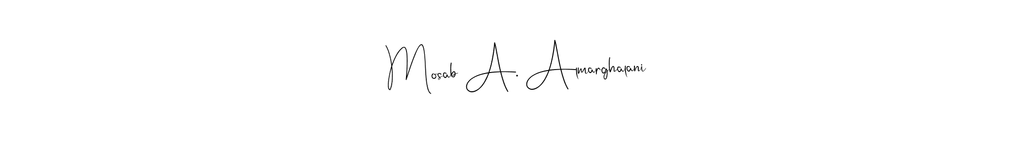 Here are the top 10 professional signature styles for the name Mosab A. Almarghalani. These are the best autograph styles you can use for your name. Mosab A. Almarghalani signature style 4 images and pictures png