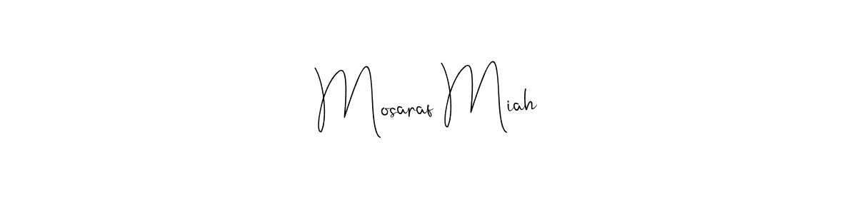 How to make Mosaraf Miah name signature. Use Andilay-7BmLP style for creating short signs online. This is the latest handwritten sign. Mosaraf Miah signature style 4 images and pictures png
