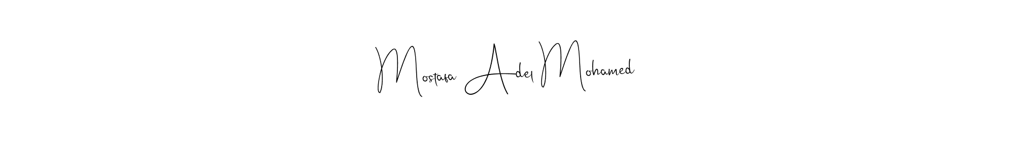Andilay-7BmLP is a professional signature style that is perfect for those who want to add a touch of class to their signature. It is also a great choice for those who want to make their signature more unique. Get Mostafa Adel Mohamed name to fancy signature for free. Mostafa Adel Mohamed signature style 4 images and pictures png