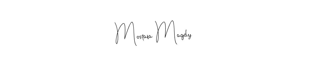 How to make Mostafa Magdy name signature. Use Andilay-7BmLP style for creating short signs online. This is the latest handwritten sign. Mostafa Magdy signature style 4 images and pictures png