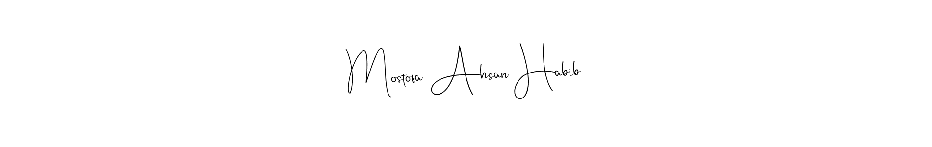 Also You can easily find your signature by using the search form. We will create Mostofa Ahsan Habib name handwritten signature images for you free of cost using Andilay-7BmLP sign style. Mostofa Ahsan Habib signature style 4 images and pictures png