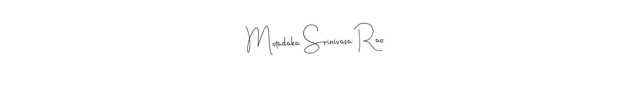 The best way (Andilay-7BmLP) to make a short signature is to pick only two or three words in your name. The name Motadaka Srinivasa Rao include a total of six letters. For converting this name. Motadaka Srinivasa Rao signature style 4 images and pictures png