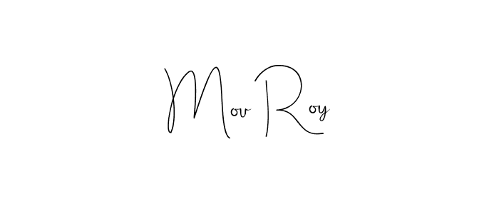 How to make Mou Roy name signature. Use Andilay-7BmLP style for creating short signs online. This is the latest handwritten sign. Mou Roy signature style 4 images and pictures png
