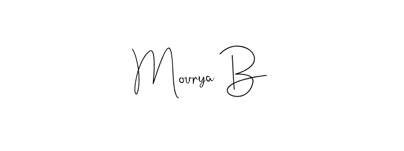 You should practise on your own different ways (Andilay-7BmLP) to write your name (Mourya B) in signature. don't let someone else do it for you. Mourya B signature style 4 images and pictures png
