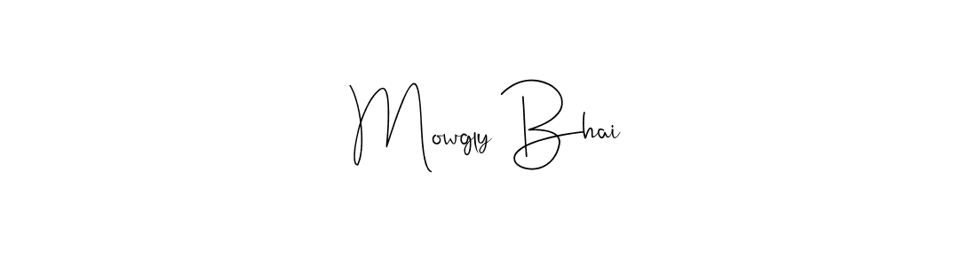 if you are searching for the best signature style for your name Mowgly Bhai. so please give up your signature search. here we have designed multiple signature styles  using Andilay-7BmLP. Mowgly Bhai signature style 4 images and pictures png