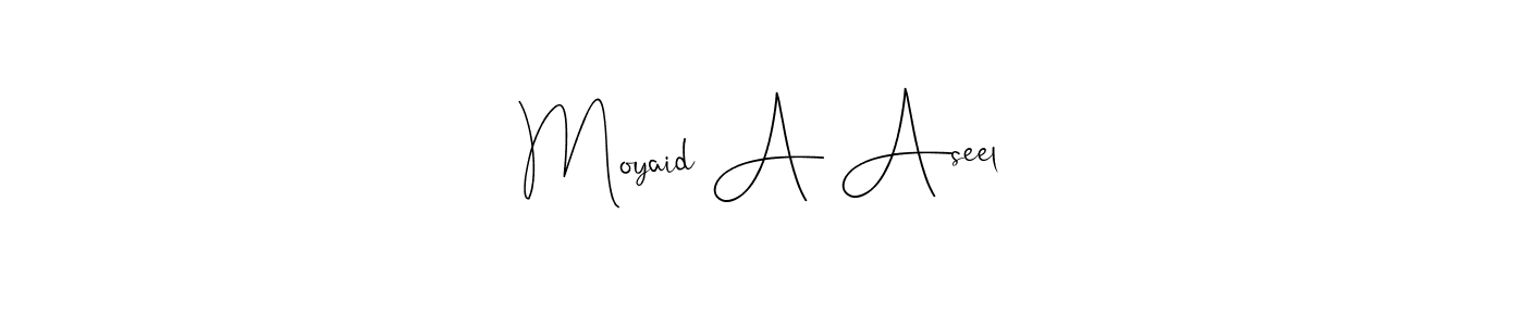 You can use this online signature creator to create a handwritten signature for the name Moyaid A Aseel. This is the best online autograph maker. Moyaid A Aseel signature style 4 images and pictures png