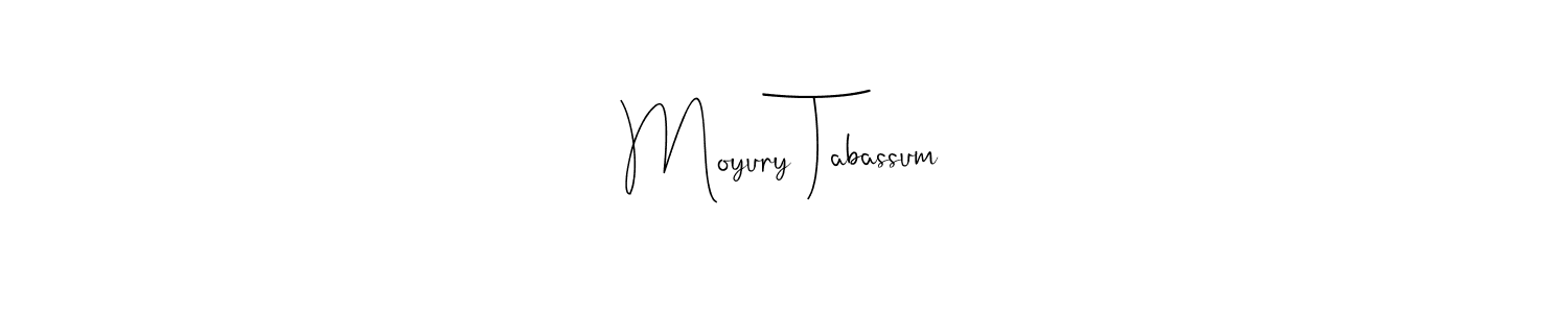 How to make Moyury Tabassum name signature. Use Andilay-7BmLP style for creating short signs online. This is the latest handwritten sign. Moyury Tabassum signature style 4 images and pictures png