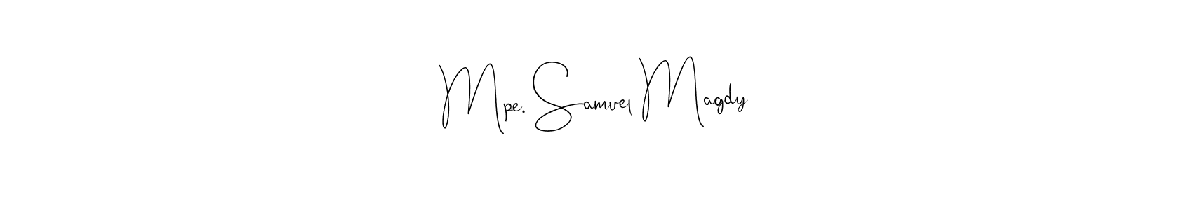 Similarly Andilay-7BmLP is the best handwritten signature design. Signature creator online .You can use it as an online autograph creator for name Mpe. Samuel Magdy. Mpe. Samuel Magdy signature style 4 images and pictures png