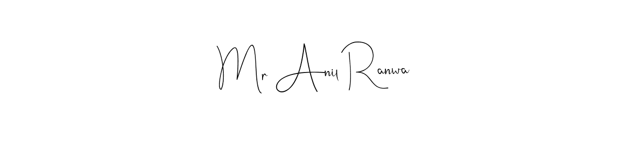 This is the best signature style for the Mr Anil Ranwa name. Also you like these signature font (Andilay-7BmLP). Mix name signature. Mr Anil Ranwa signature style 4 images and pictures png