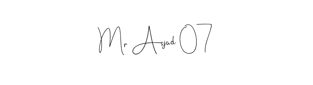 Make a beautiful signature design for name Mr Asjad 07. With this signature (Andilay-7BmLP) style, you can create a handwritten signature for free. Mr Asjad 07 signature style 4 images and pictures png