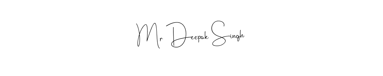 How to make Mr Deepak Singh name signature. Use Andilay-7BmLP style for creating short signs online. This is the latest handwritten sign. Mr Deepak Singh signature style 4 images and pictures png