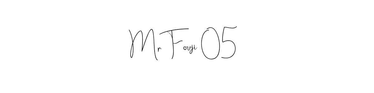 Also You can easily find your signature by using the search form. We will create Mr Fouji 05  name handwritten signature images for you free of cost using Andilay-7BmLP sign style. Mr Fouji 05  signature style 4 images and pictures png