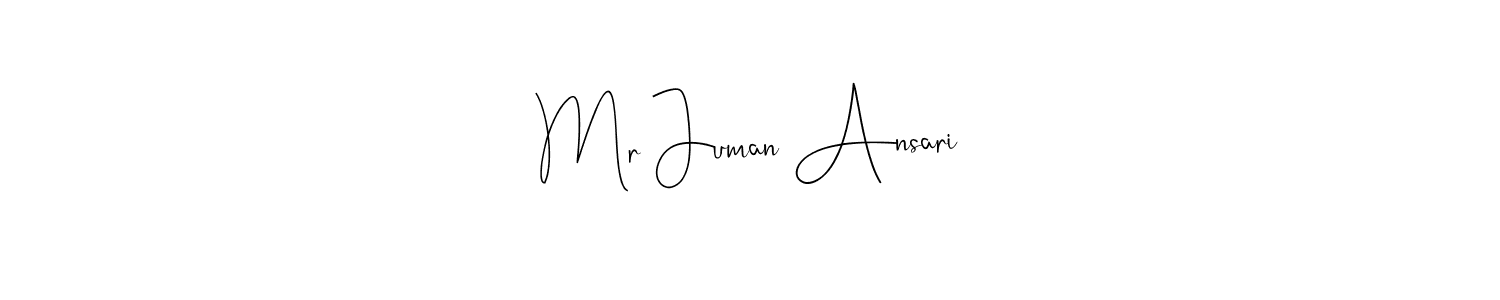 You can use this online signature creator to create a handwritten signature for the name Mr Juman Ansari. This is the best online autograph maker. Mr Juman Ansari signature style 4 images and pictures png