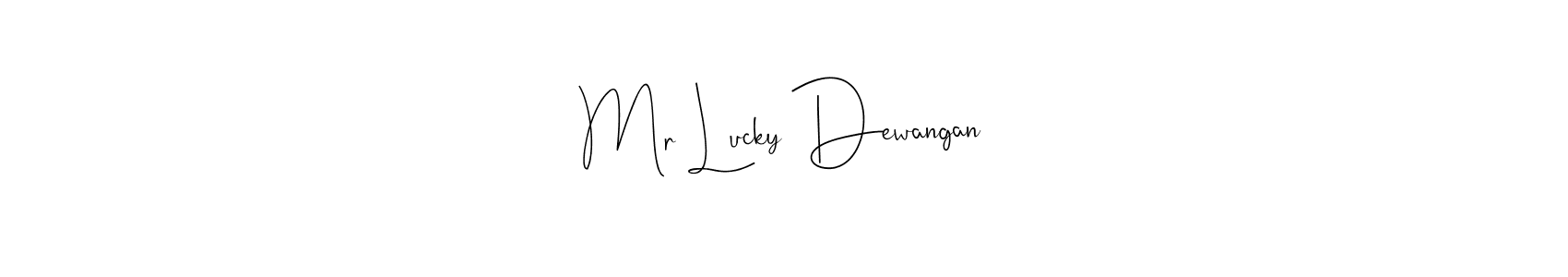 The best way (Andilay-7BmLP) to make a short signature is to pick only two or three words in your name. The name Mr Lucky Dewangan include a total of six letters. For converting this name. Mr Lucky Dewangan signature style 4 images and pictures png